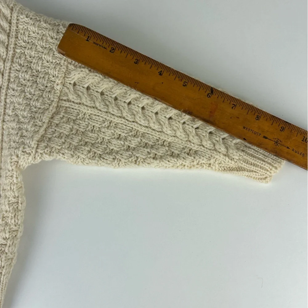 CREAM IVORY COLOR CARRAIG DONN ARAN NEW WOOL TODDLER SMALL SWEATER